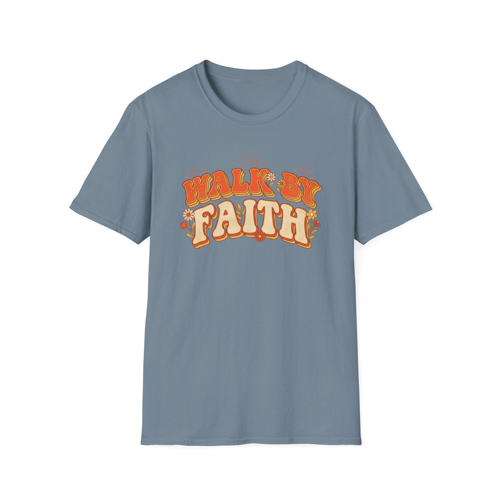 WALK BY FAITH Retro Sun T-Shirt