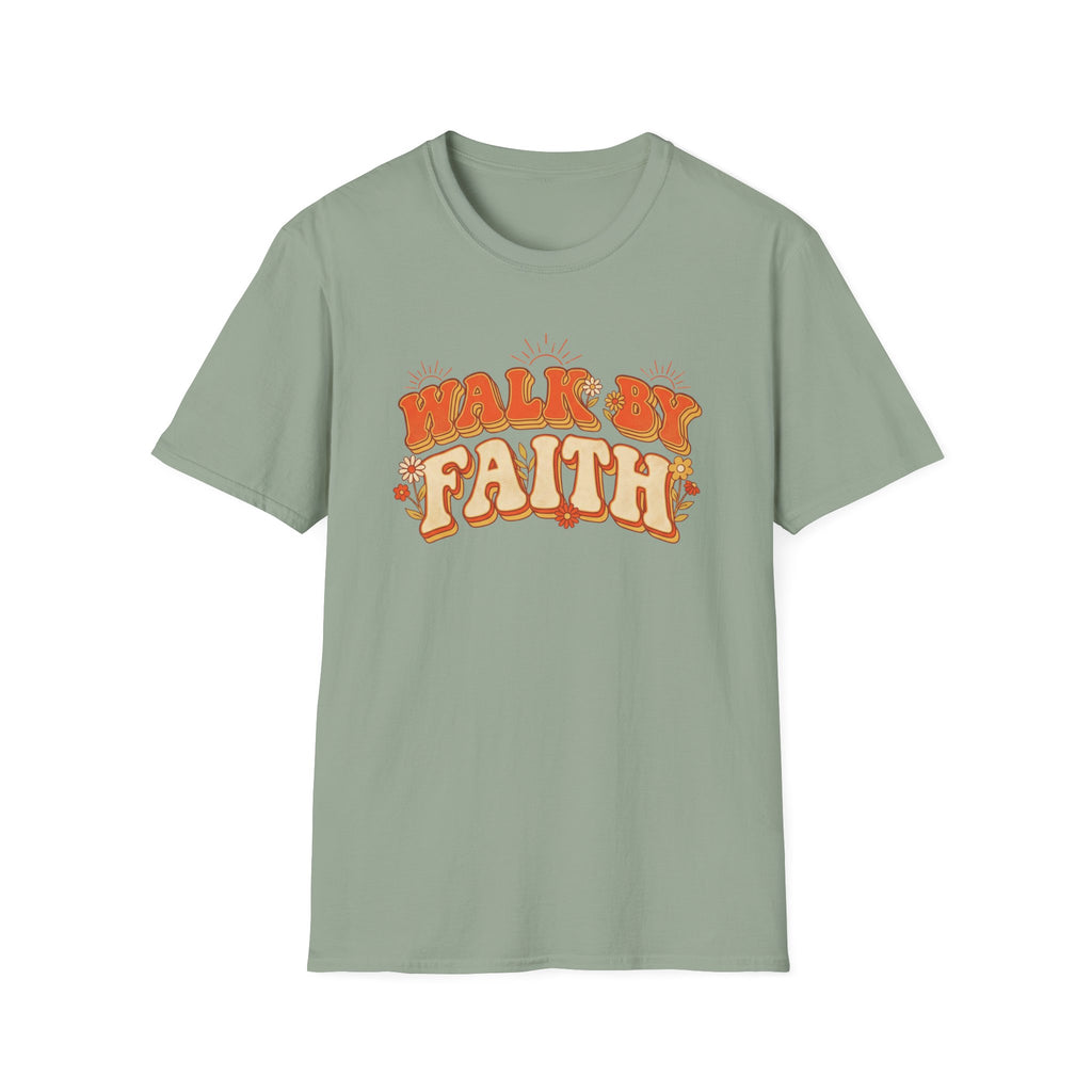 WALK BY FAITH Retro Sun T-Shirt